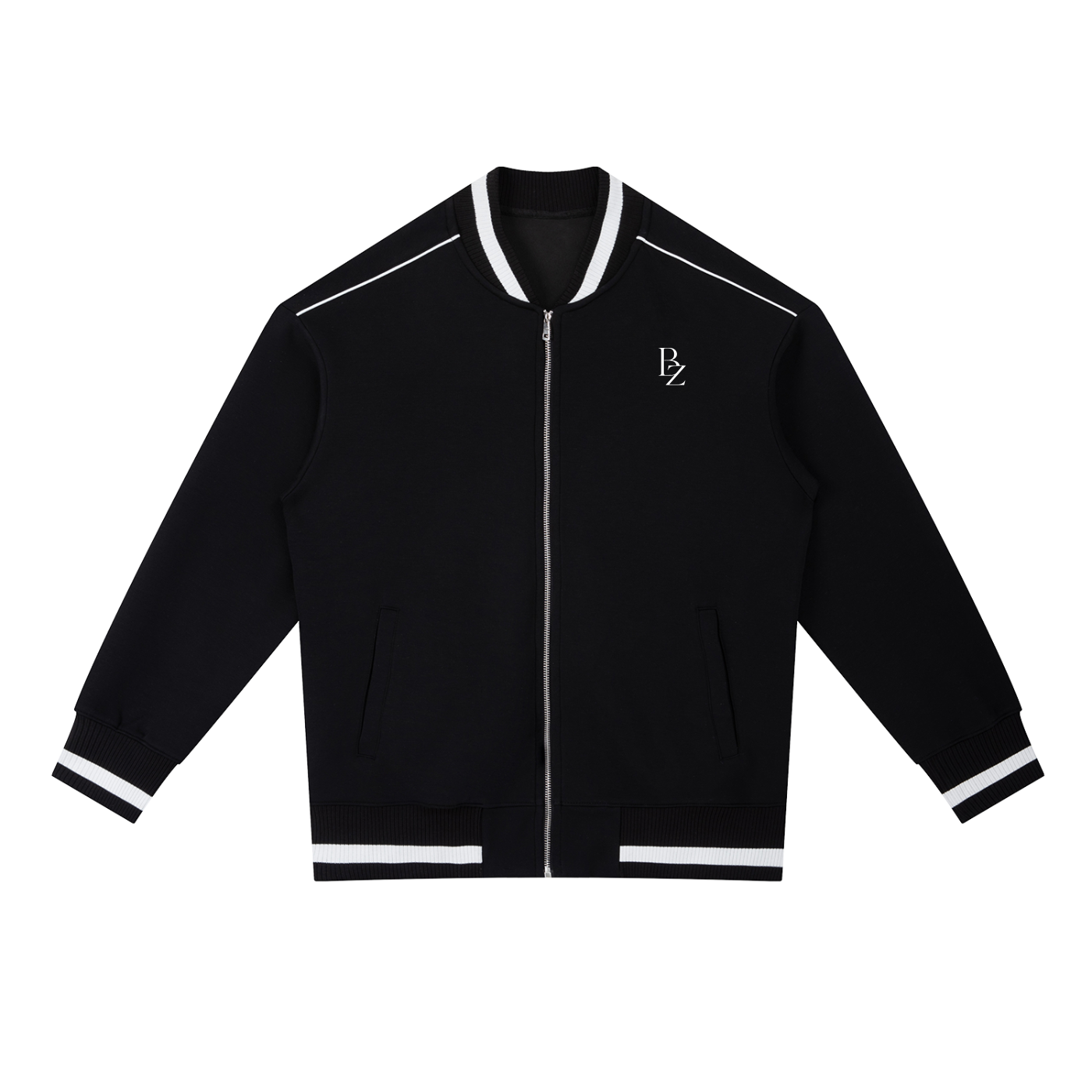 Contrast Piping Zip Bomber Jacket