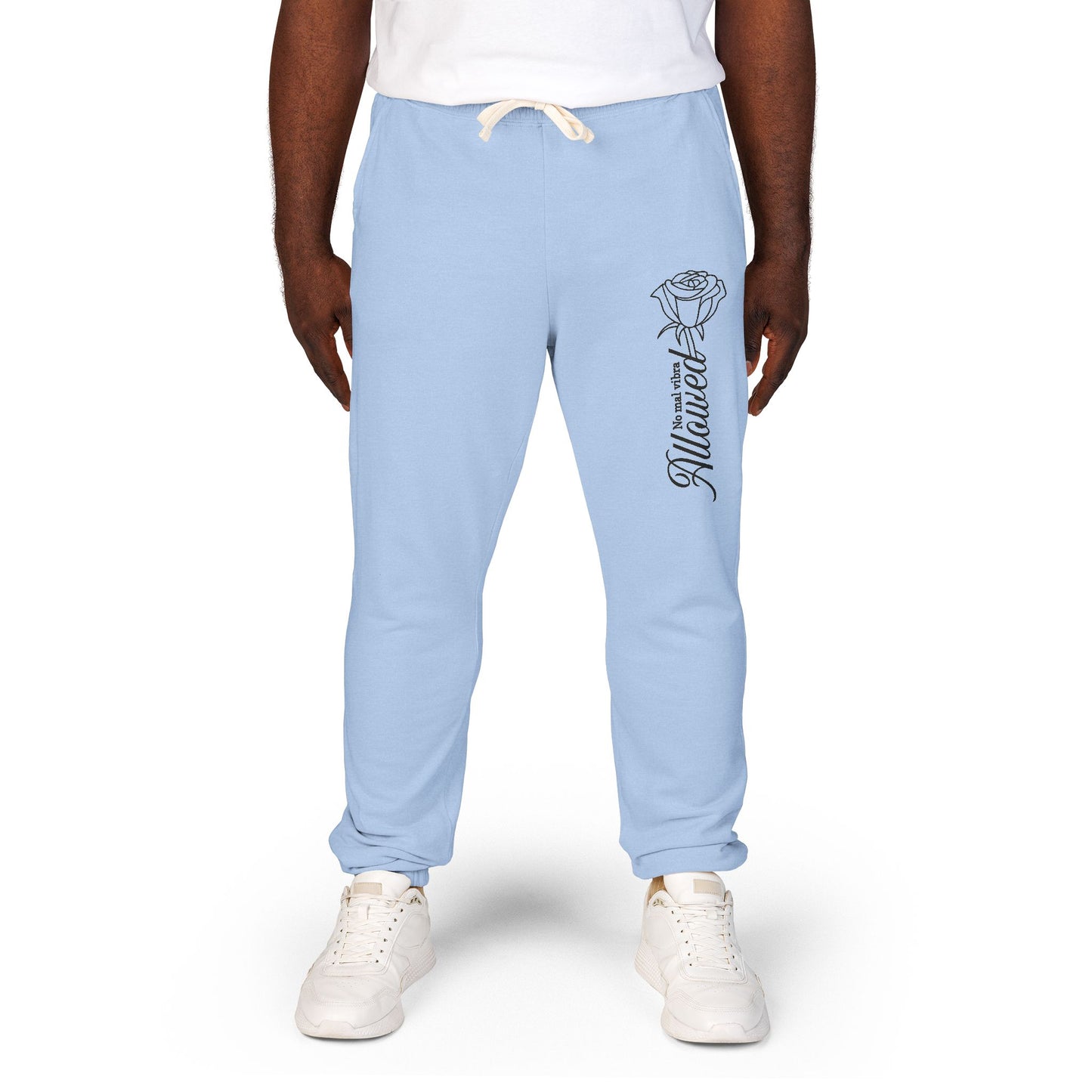 Good vibes only - Fleece Sweatpants with Vertical Script Logo