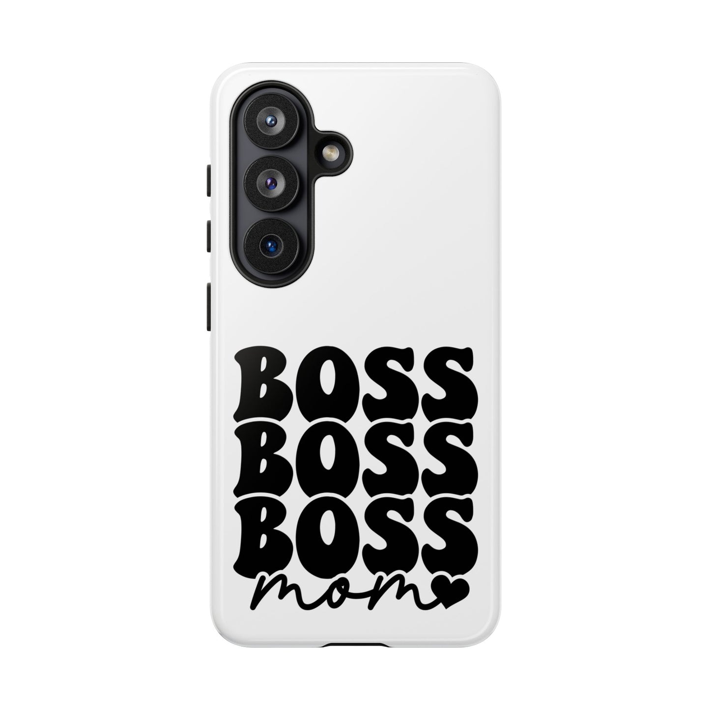 Boss Mom Phone Case — Bold Retro Script Protective Phone Cover