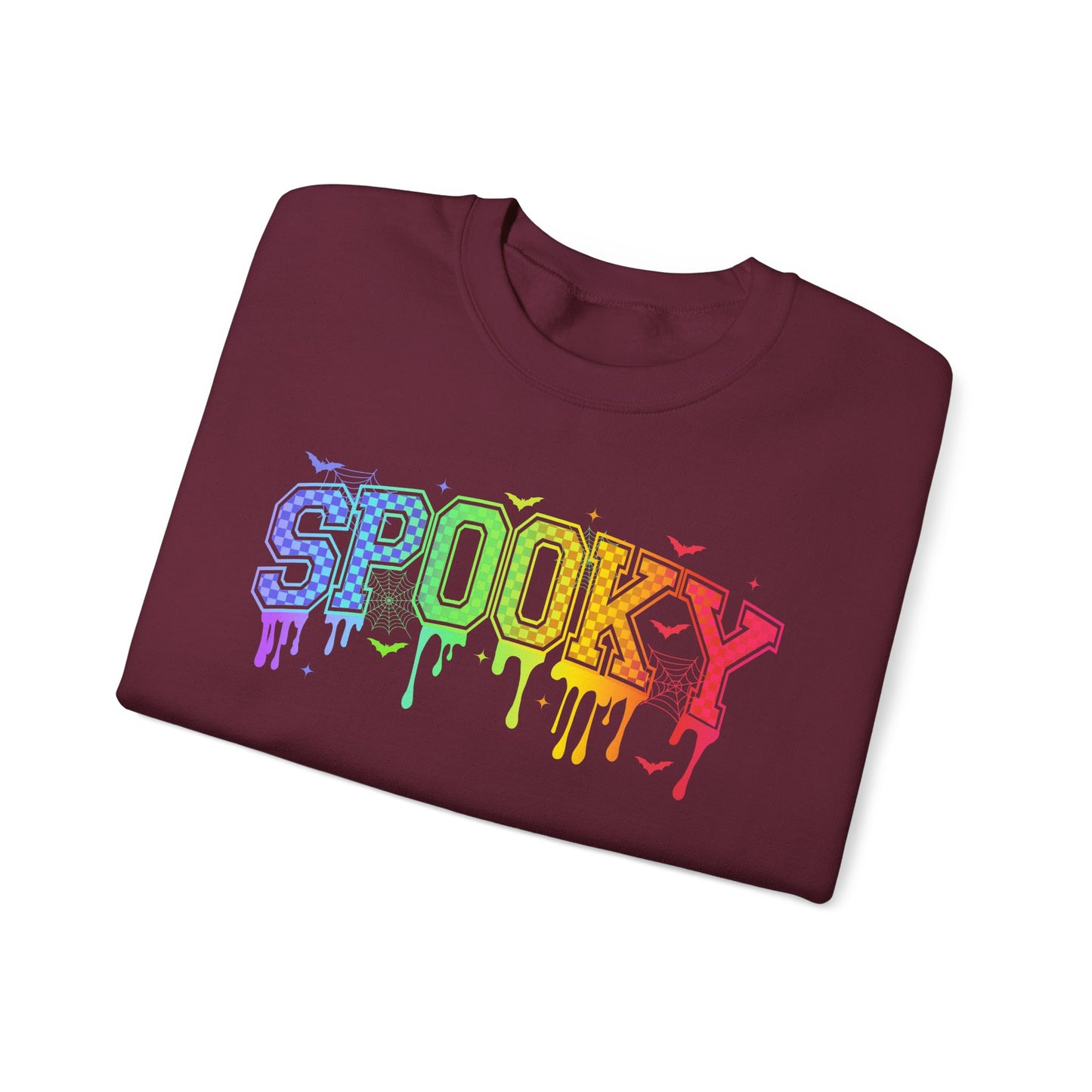 Rainbow Drip "Spooky" Halloween Graphic - halloween shirt - halloween sweater - halloween sweatshirt - halloween costume - ghost sweater