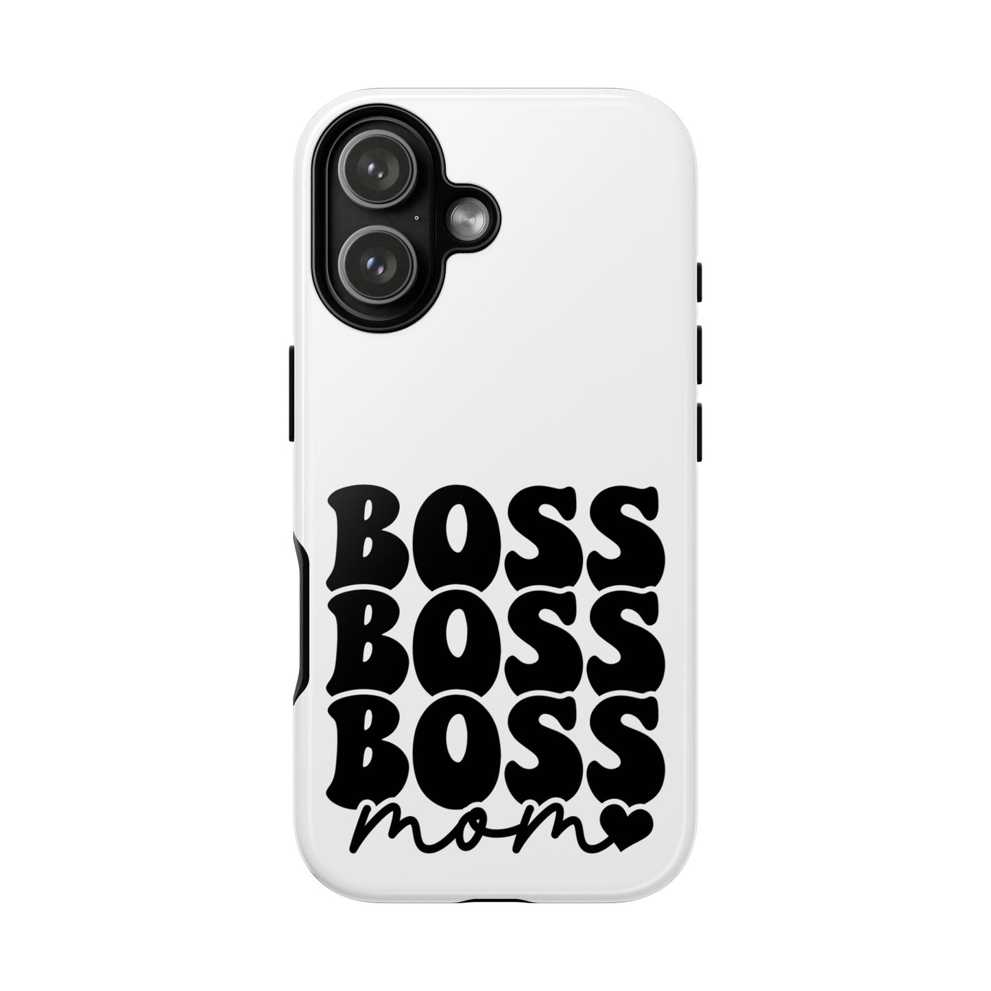 Boss Mom Phone Case — Bold Retro Script Protective Phone Cover