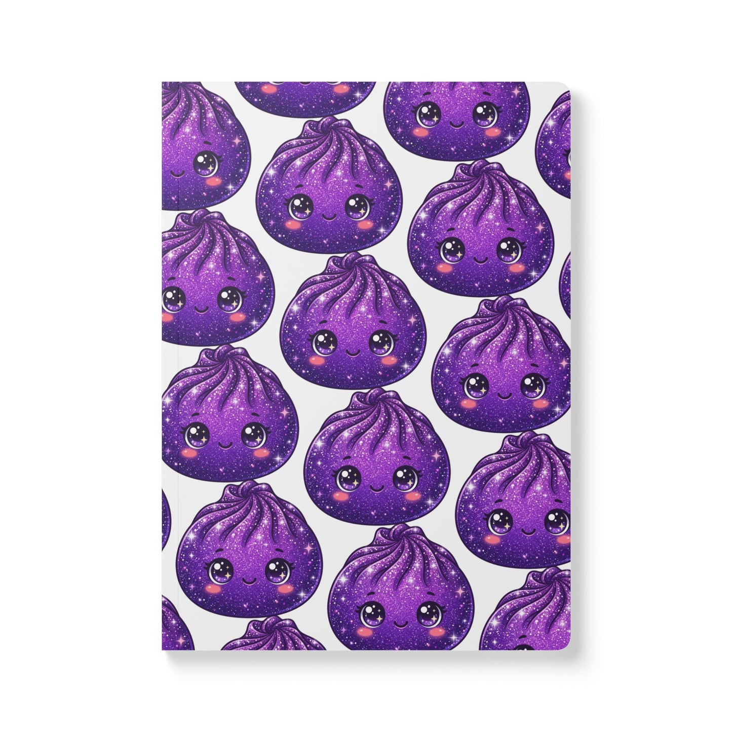 Galaxy Dumpling Softcover Journal — Cute Kawaii Purple Pattern Notebook