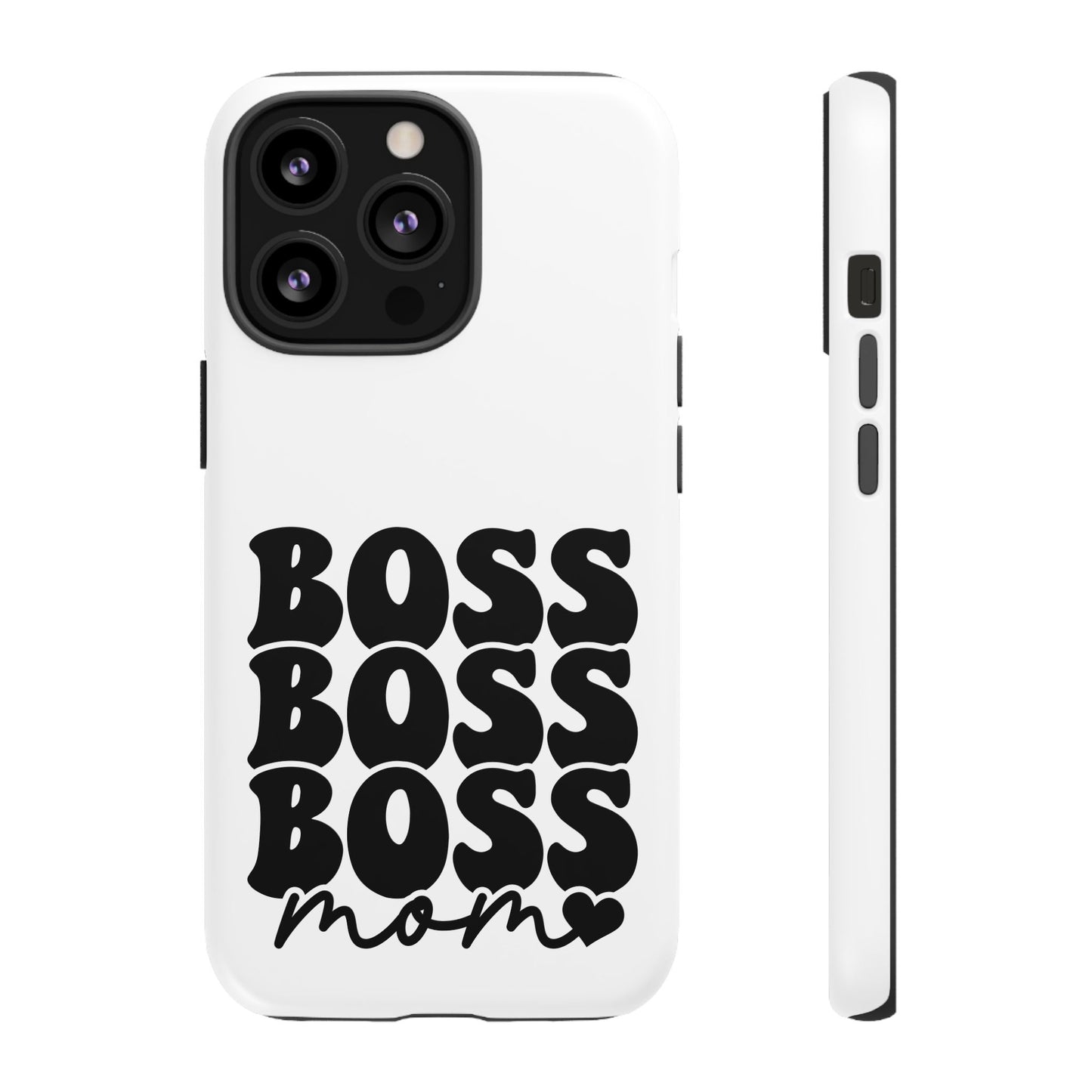 Boss Mom Phone Case — Bold Retro Script Protective Phone Cover