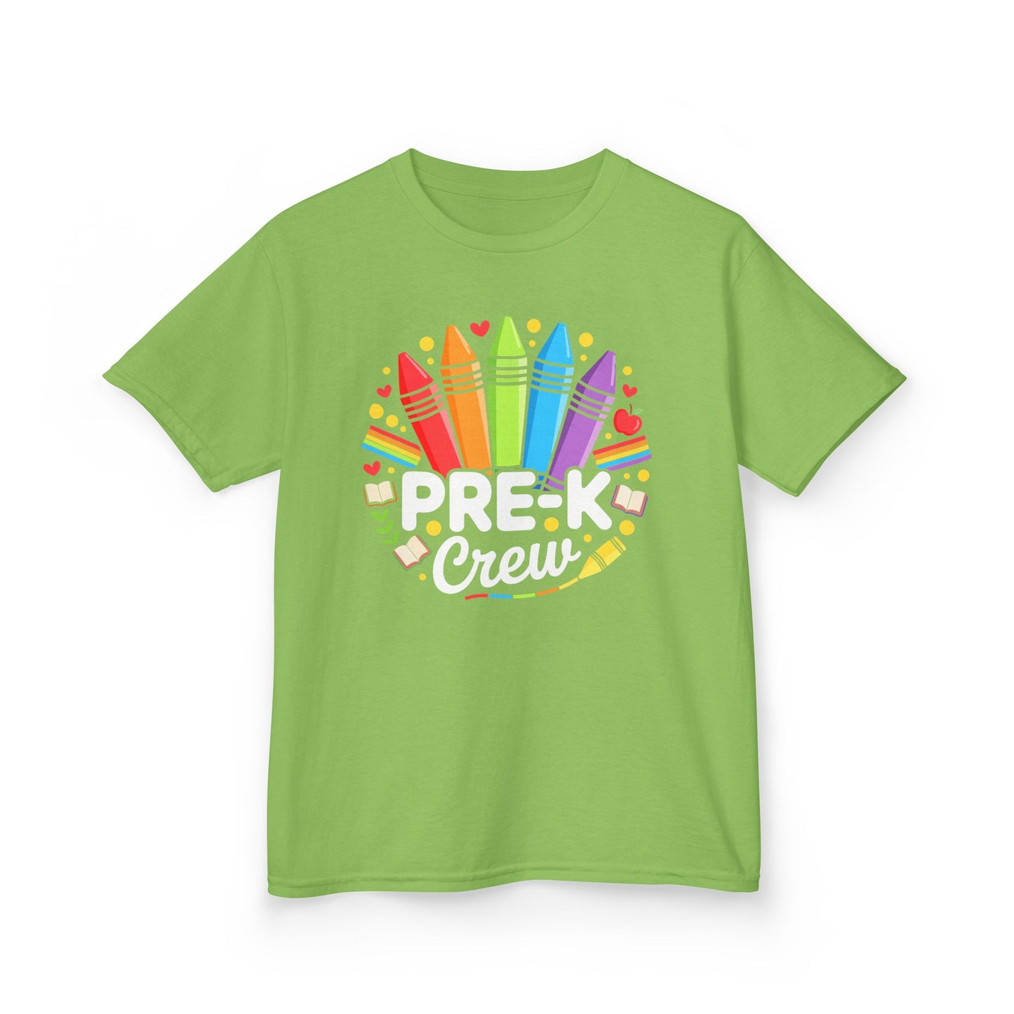 Pre-K Crew Kids T-Shirt — Colorful Crayon Back-to-School Tee