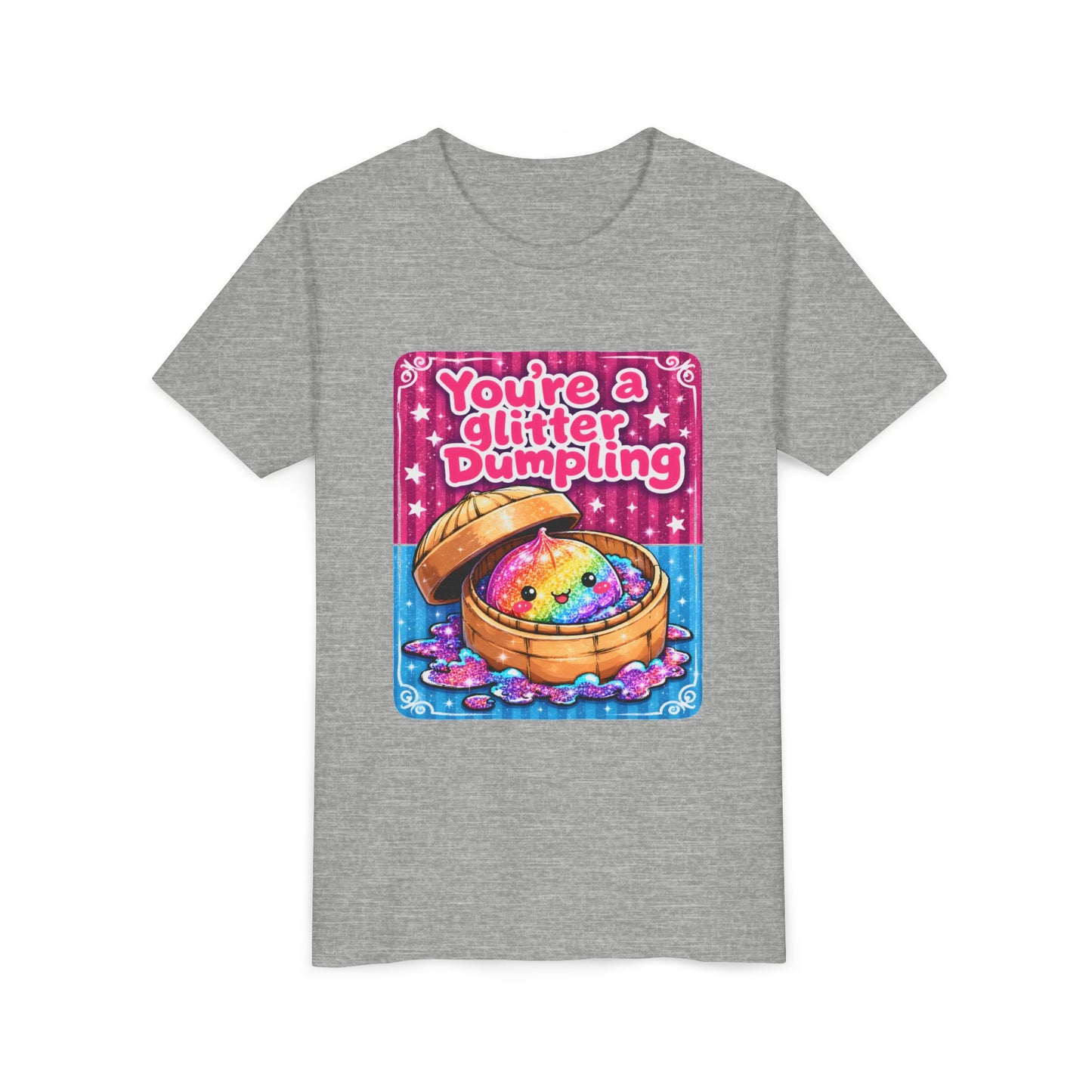 Youth T-Shirt — "You're a Glitter Dumpling" Cute Rainbow Dumpling Kids Tee