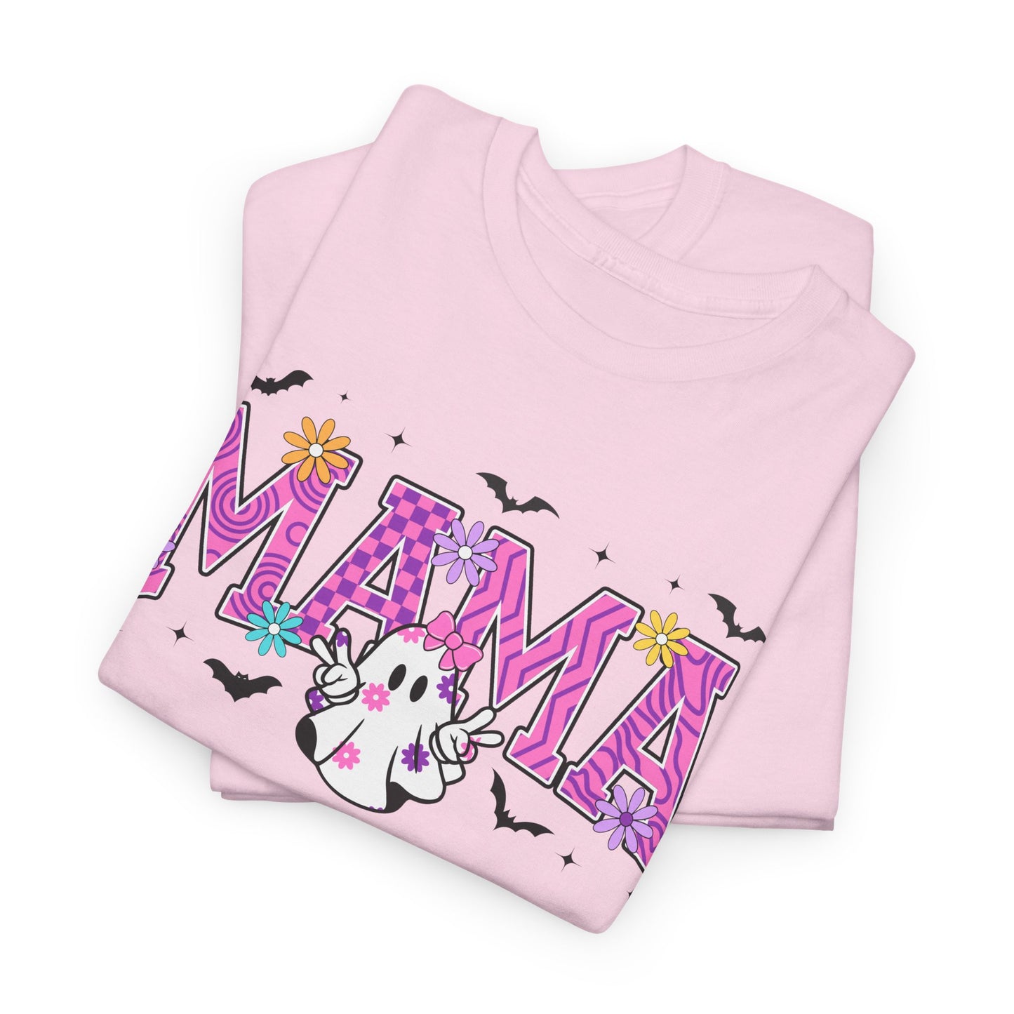 Mama Floral Tee — Cute Ghost & Pink Flower Mom Shirt (Mother’s Day Gift)