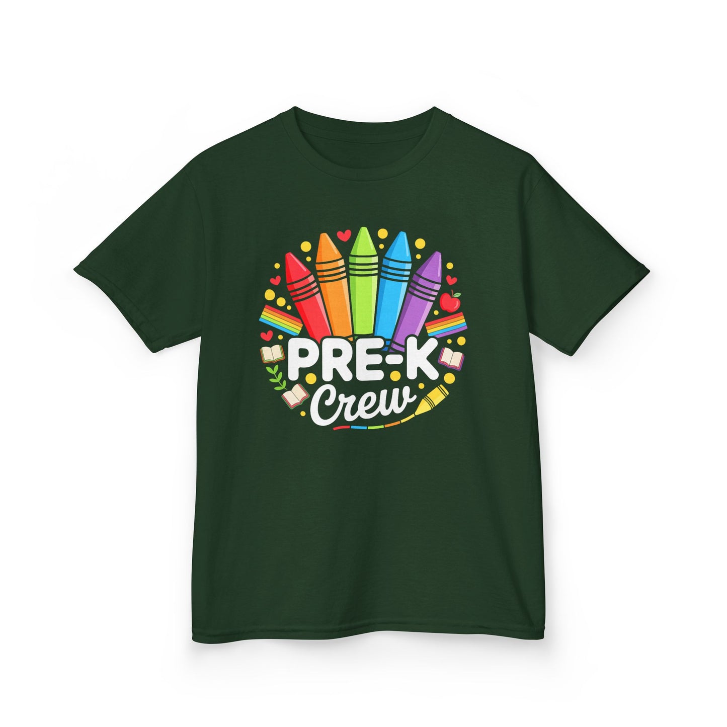 Pre-K Crew Kids T-Shirt — Colorful Crayon Back-to-School Tee