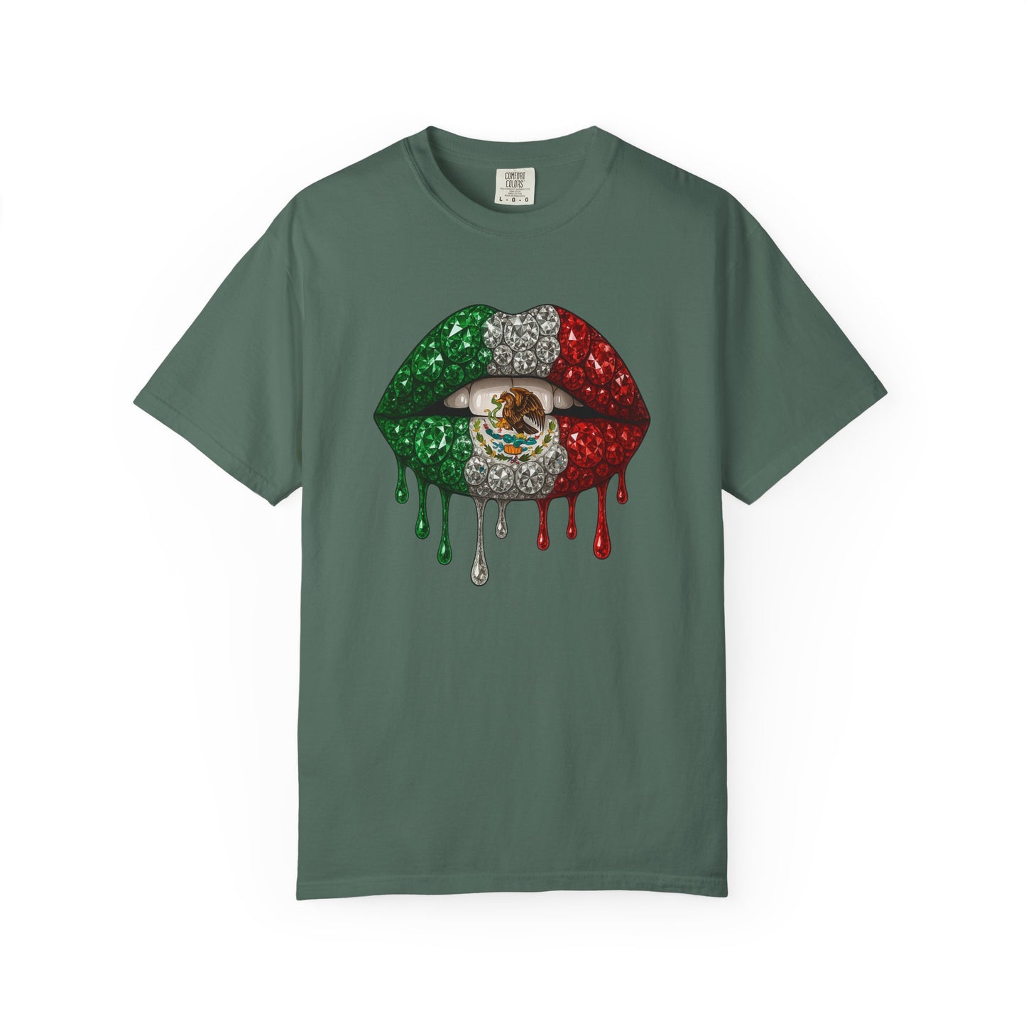 Mexico Flag Drip Lips T-Shirt