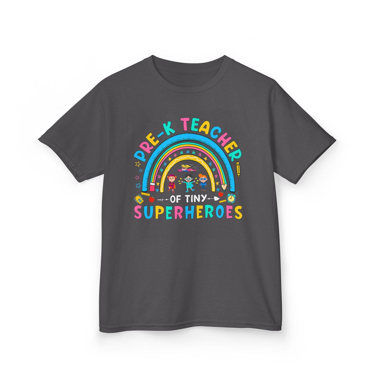 Pre-K Teacher of Tiny Superheroes Kids T-Shirt