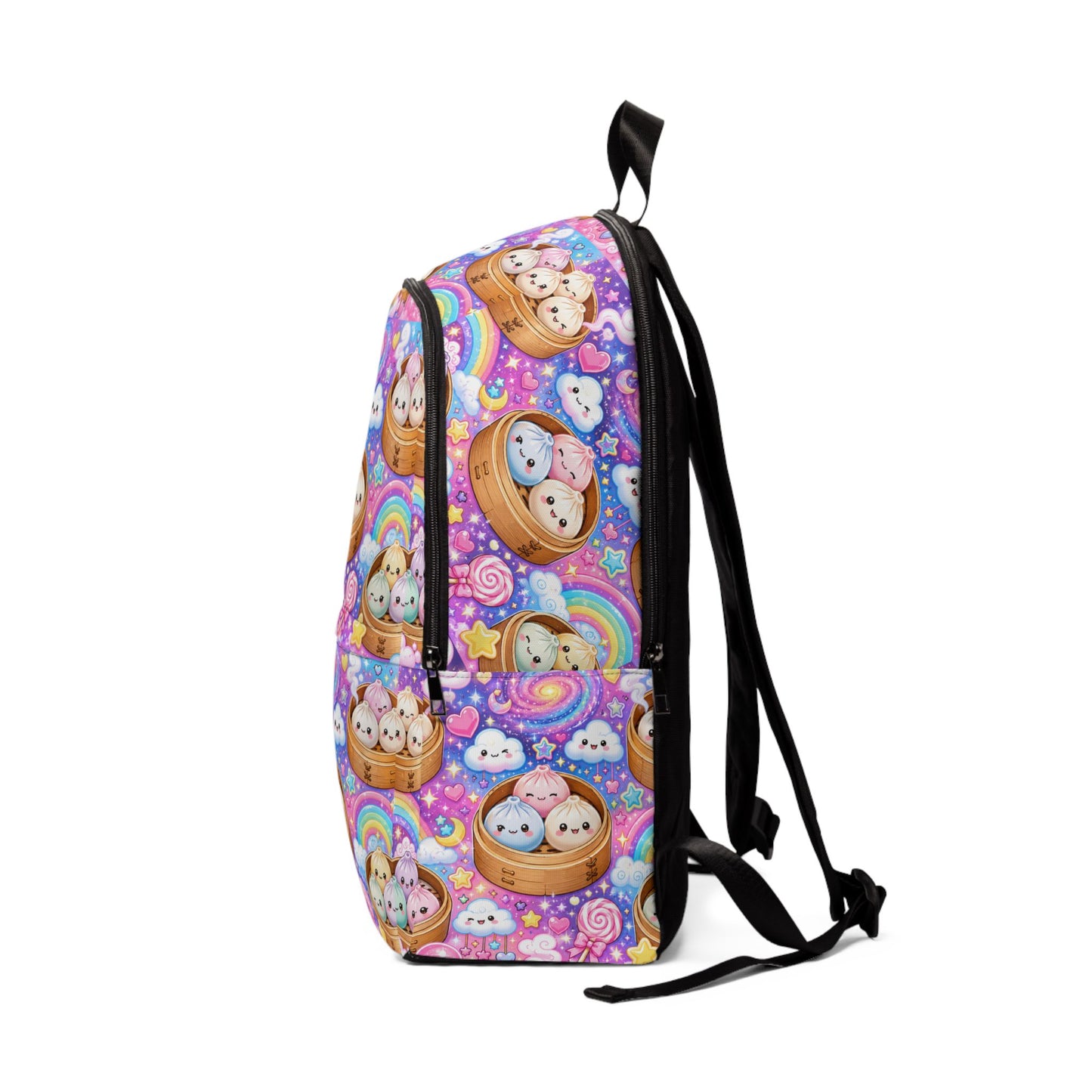 Kawaii Dumpling Pals Backpack — Cute Rainbow Steam Bun Print