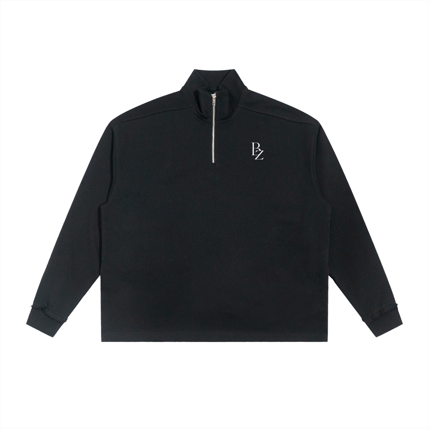 Half-Zip Rolled Edge Fleece Sweatshirt