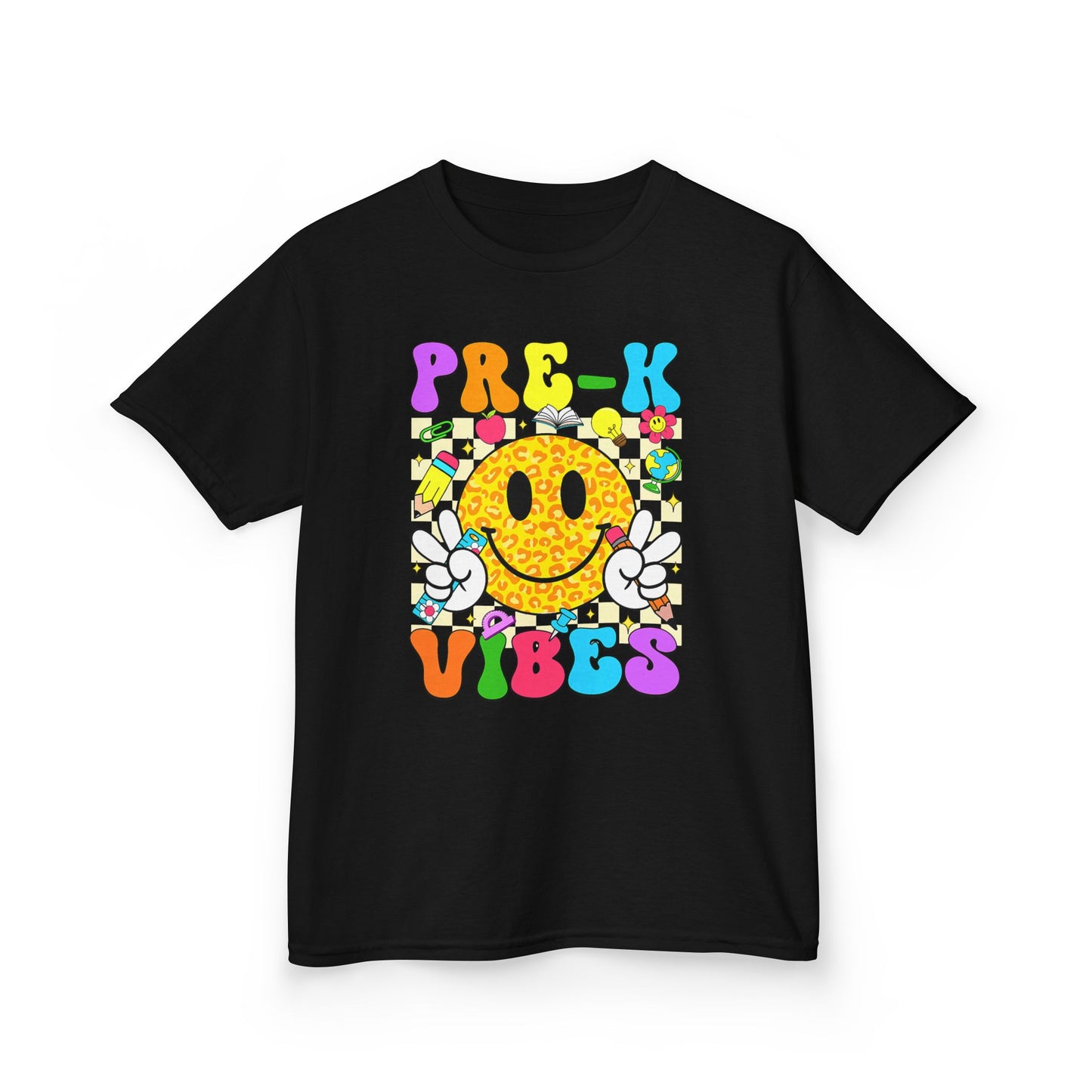 Kids T‑Shirt — "Pre-K Vibes" Smiley Back‑to‑School Tee