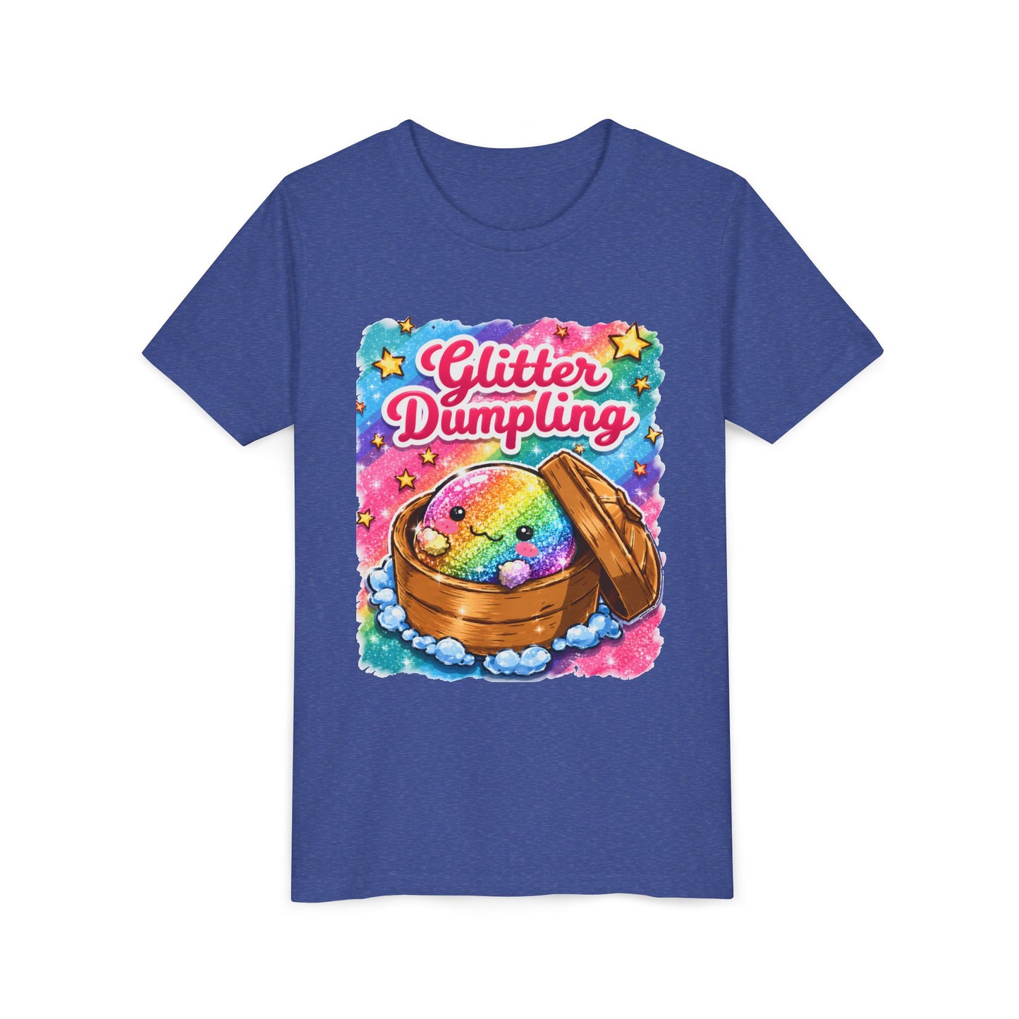 Youth Tee — 'Glitter Dumpling' Rainbow Kawaii Dumpling Shirt