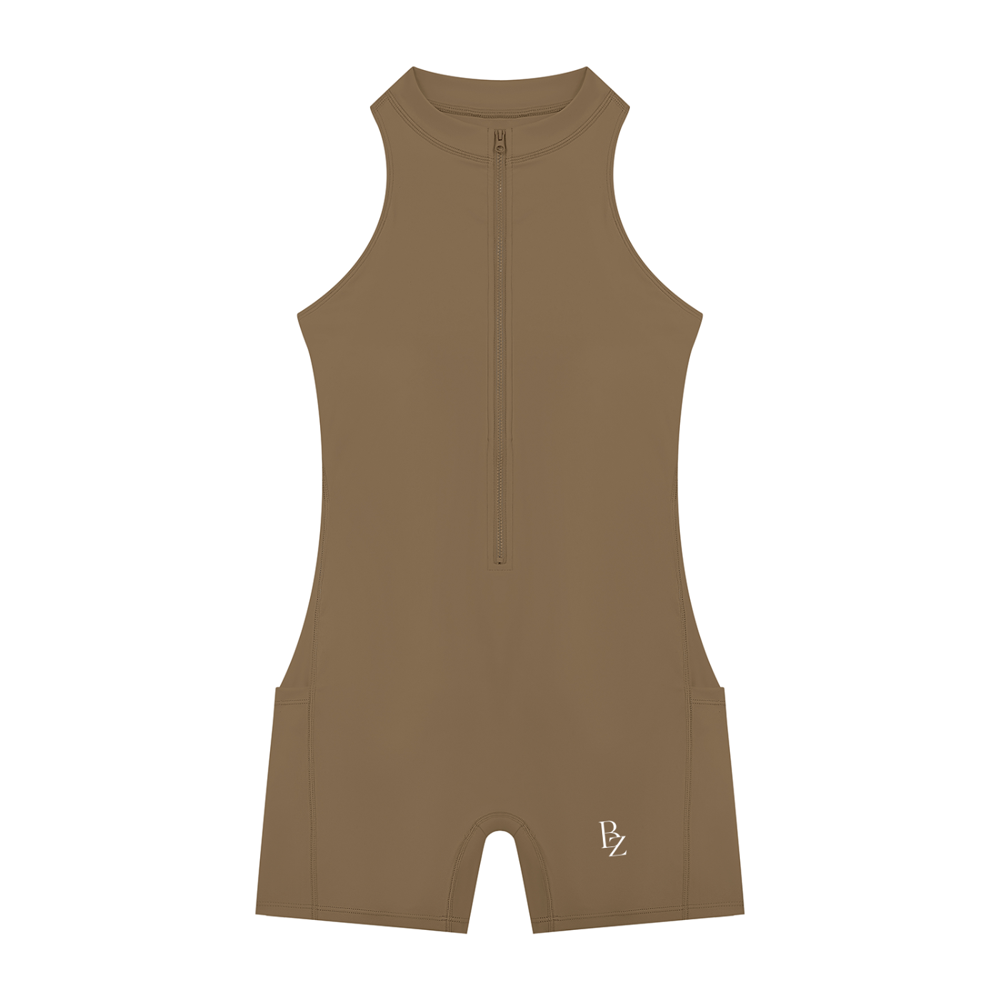 Women’s Quarter-Zip Workout Romper – Sculpting Yoga & Gym One-Piece