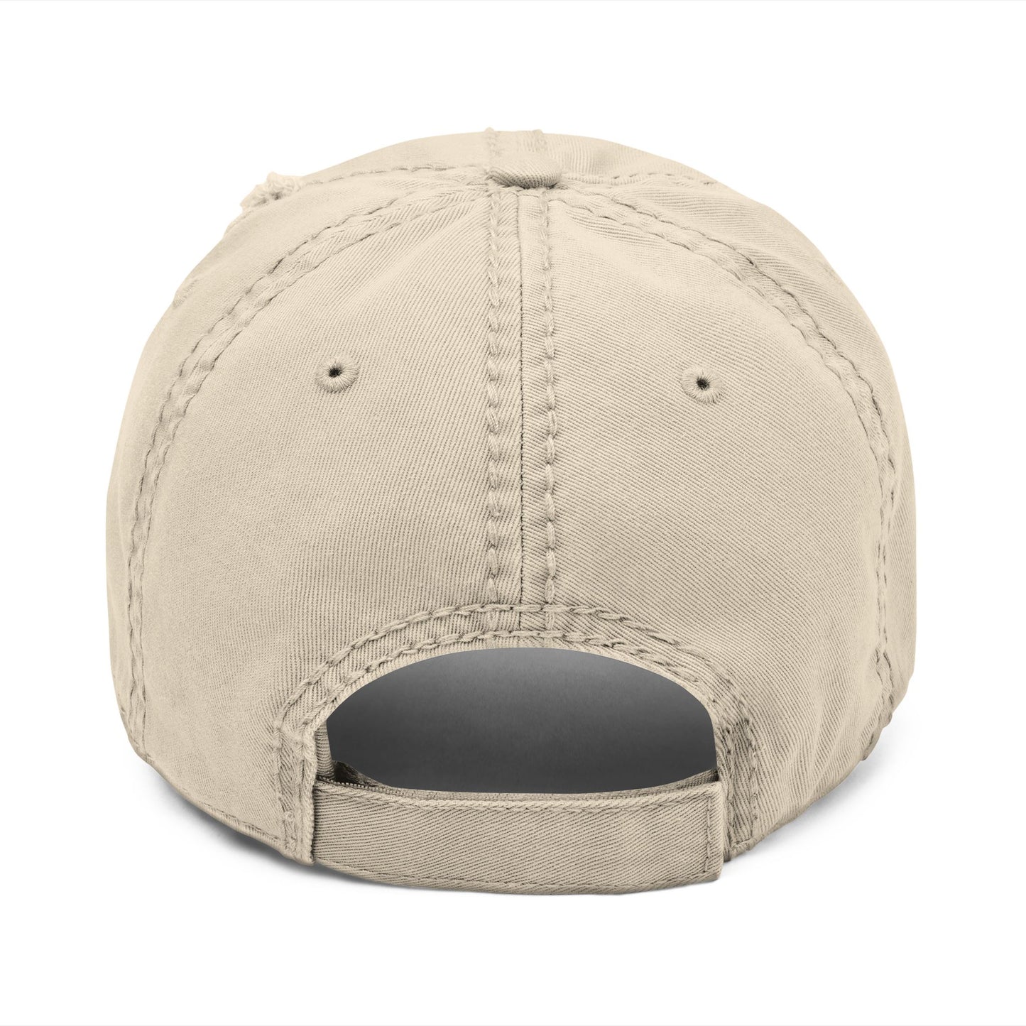 Distressed Embroidered Dad Hat – Vintage Washed Baseball Cap