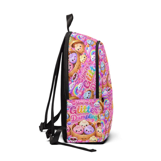 Glitter Dumpling Backpack — Cute Kawaii Food Print School Bag