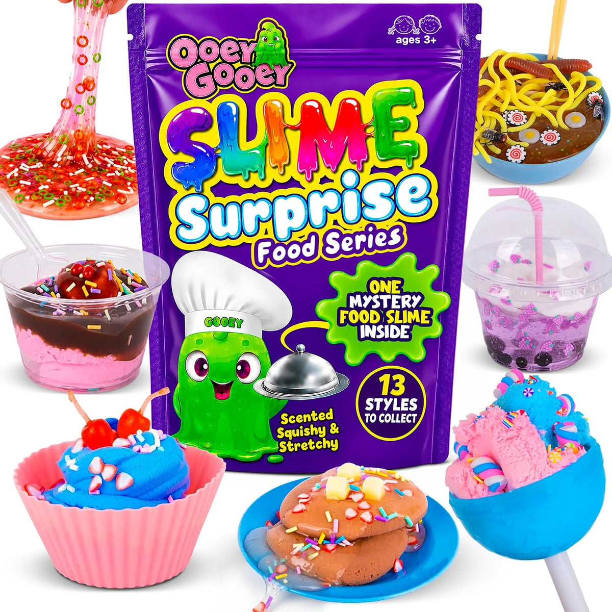 Slime Kit Surprise Toy for Kids, Mystery Food Slime Toys for Girls Ages 6-8