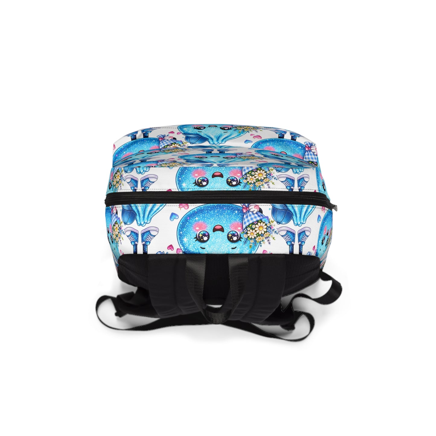 Kawaii Blue Dumpling Backpack — Cute Anime Food Pattern School Bag