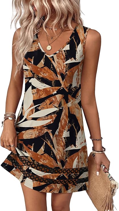 Women’s V-Neck Boho Summer Dress | Floral Vacation & Beach Dress