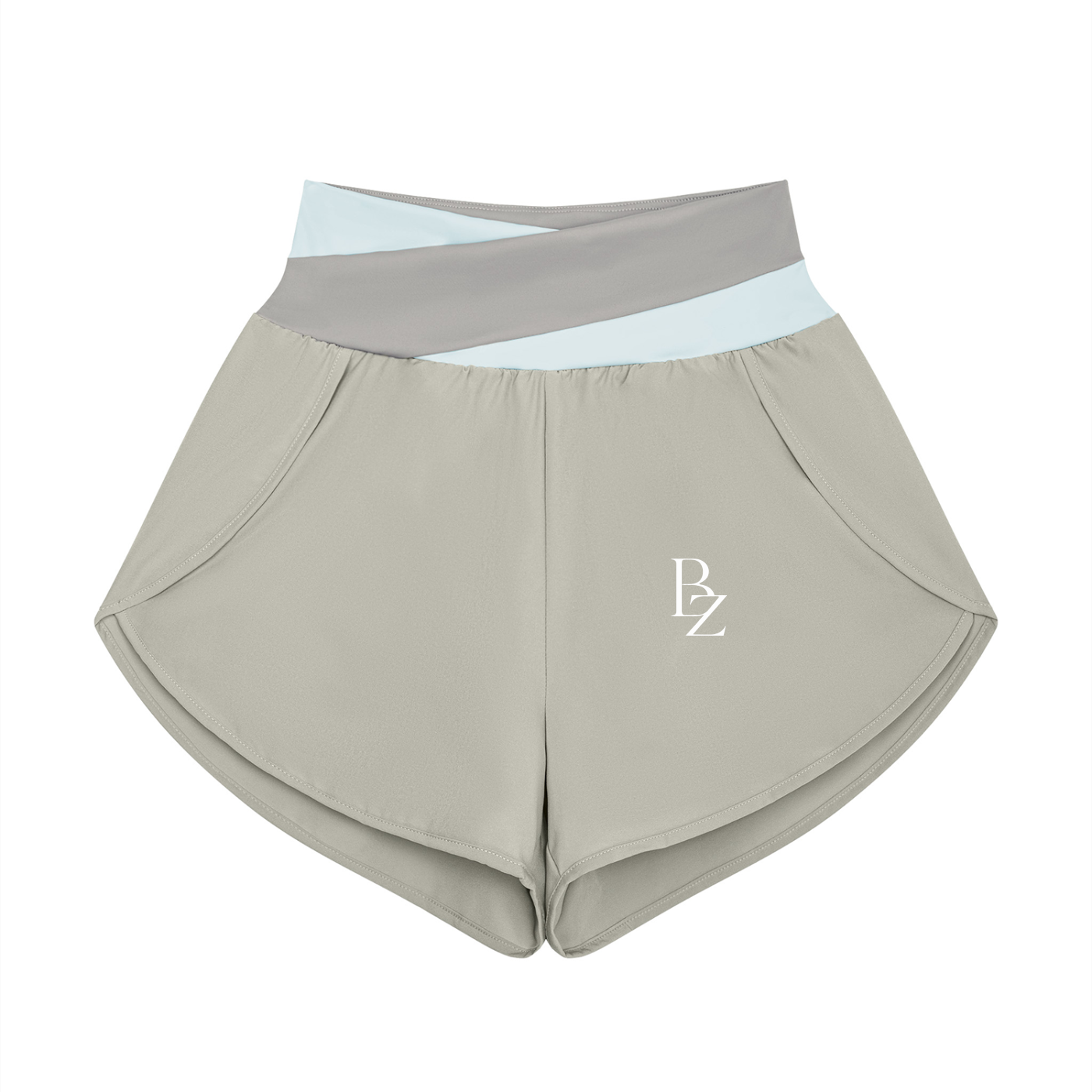 Women’s High-Waisted Panelled Yoga Shorts – Two-Tone Workout Shorts