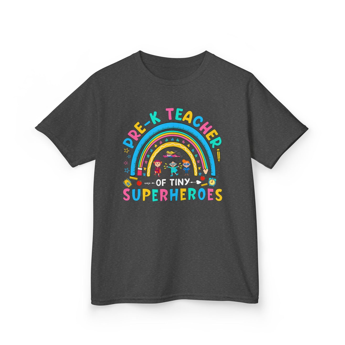 Pre-K Teacher of Tiny Superheroes Kids T-Shirt