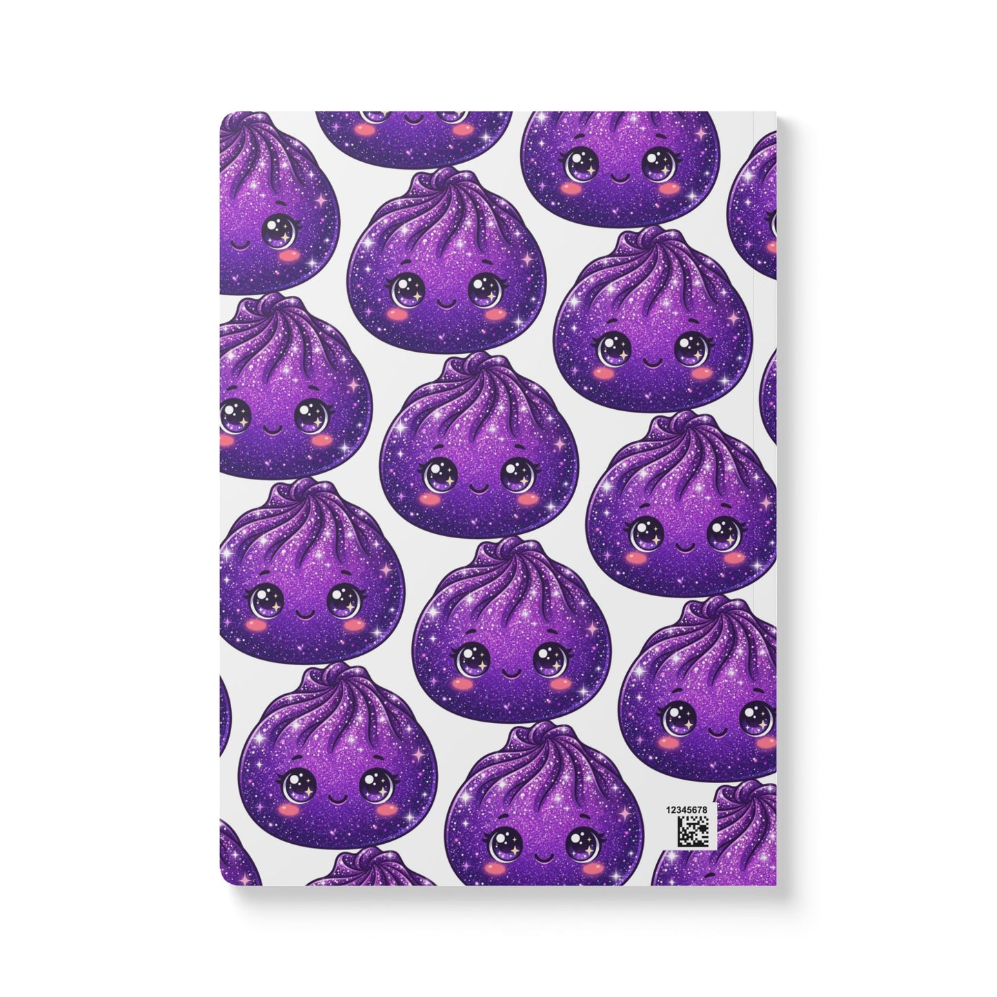 Galaxy Dumpling Softcover Journal — Cute Kawaii Purple Pattern Notebook