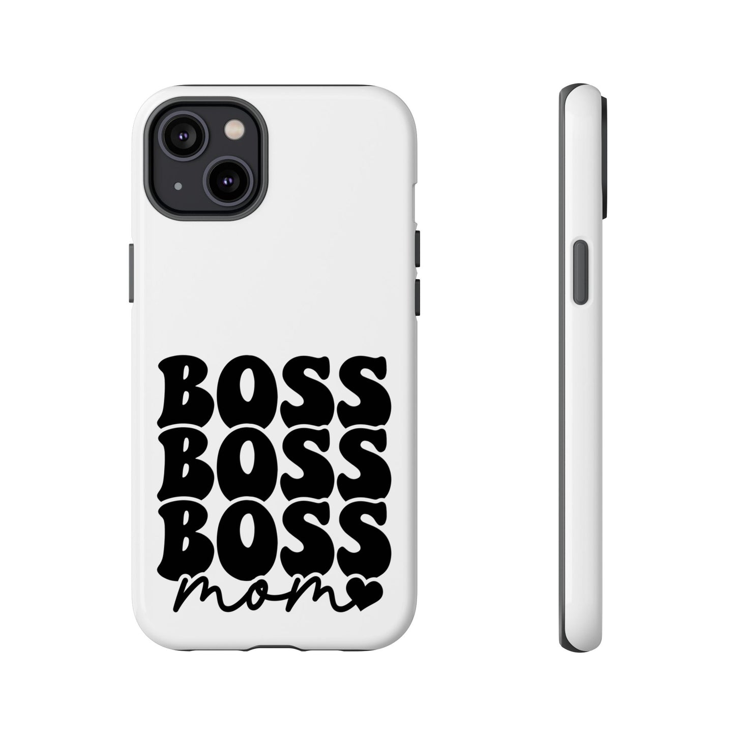 Boss Mom Phone Case — Bold Retro Script Protective Phone Cover