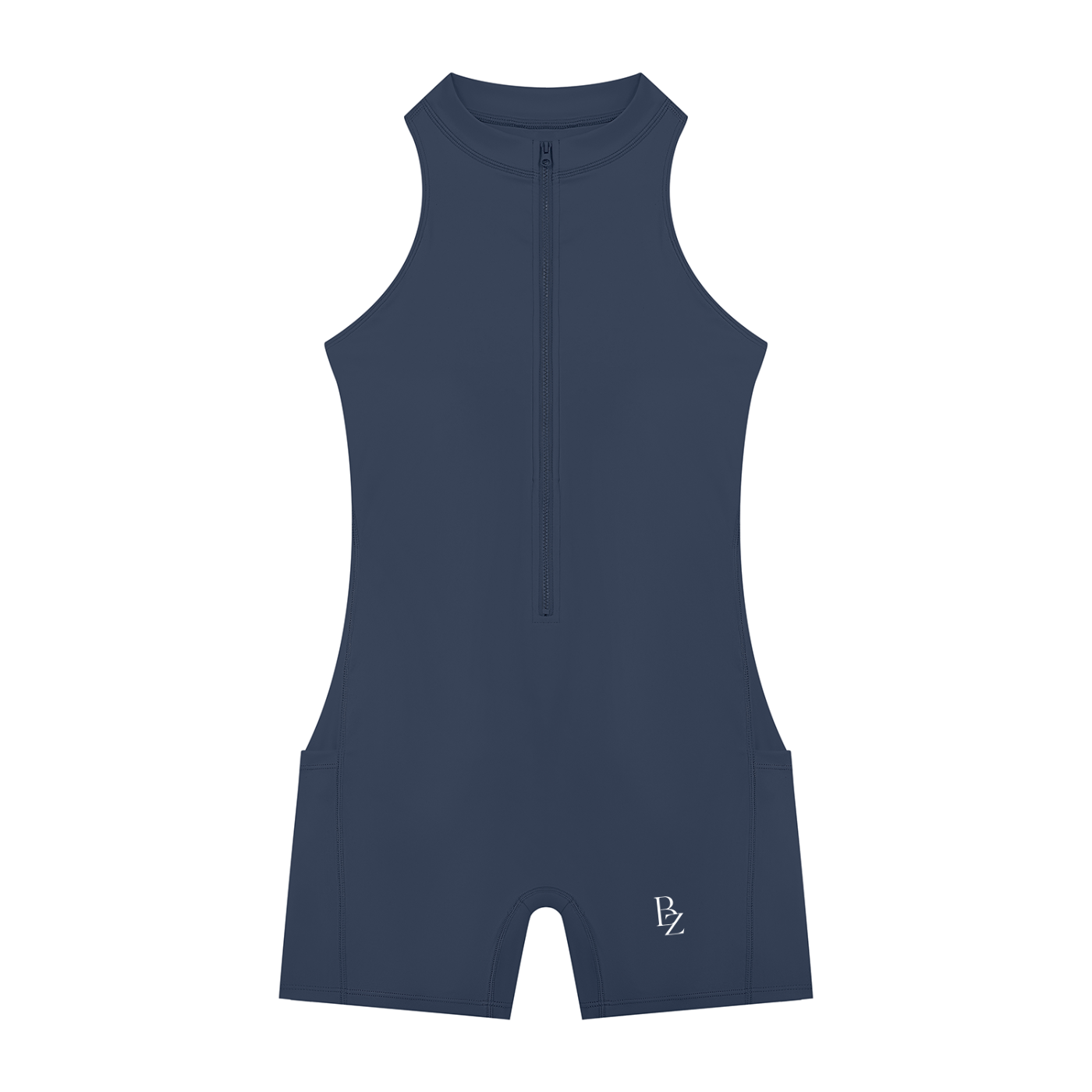 Women’s Quarter-Zip Workout Romper – Sculpting Yoga & Gym One-Piece