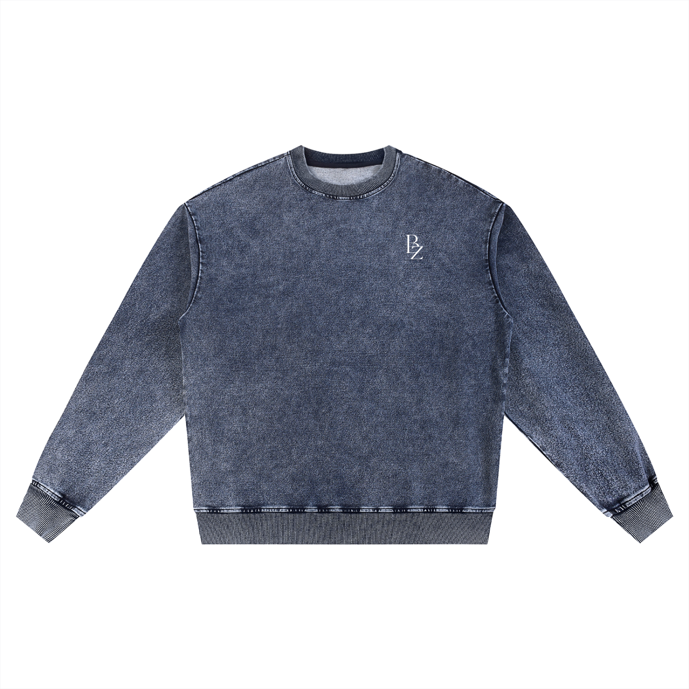 Unisex Snow Wash Oversized Crewneck Sweatshirt – Vintage Heavyweight Pullover