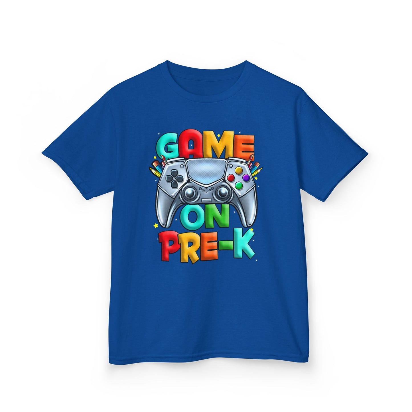 Kids T-Shirt — "Game On Pre-K" Colorful Controller Tee