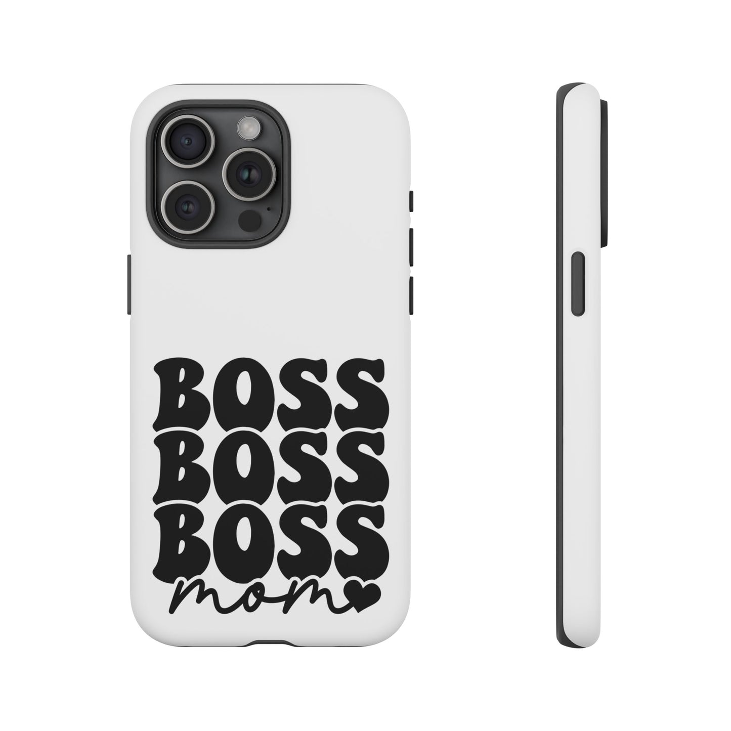 Boss Mom Phone Case — Bold Retro Script Protective Phone Cover