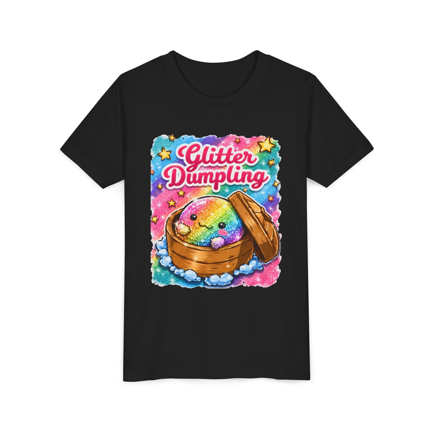 Youth Tee — 'Glitter Dumpling' Rainbow Kawaii Dumpling Shirt