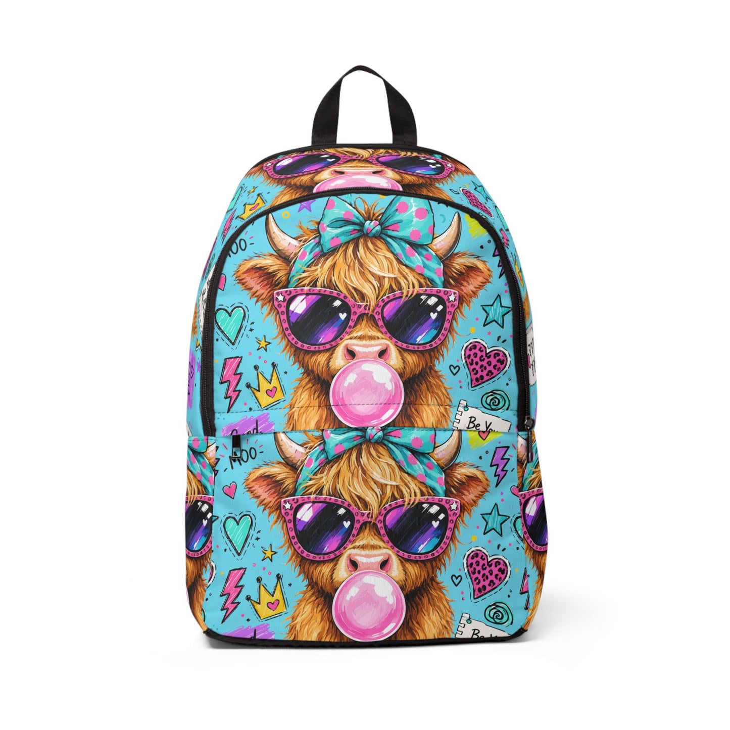 Pop Art Cow Backpack — Cute Bubblegum Cow Pattern School Bag