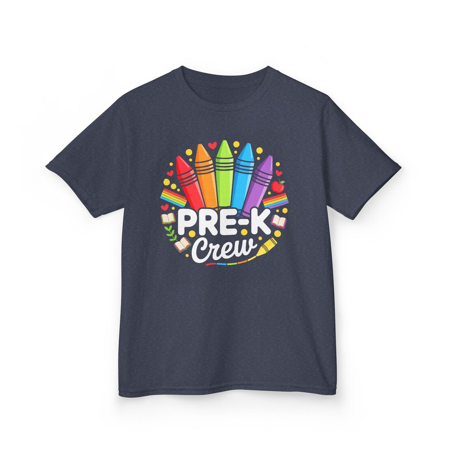 Pre-K Crew Kids T-Shirt — Colorful Crayon Back-to-School Tee