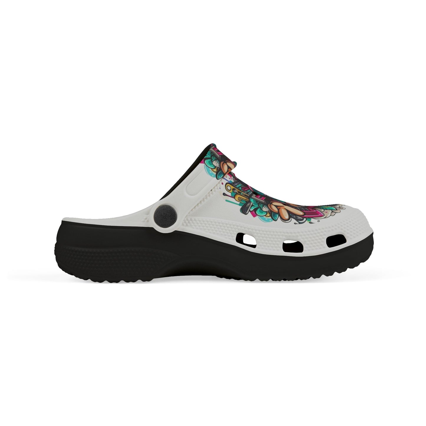Kids Cartoon Gamer EVA Clogs — Colorful All-Over-Print Slip-On Shoes