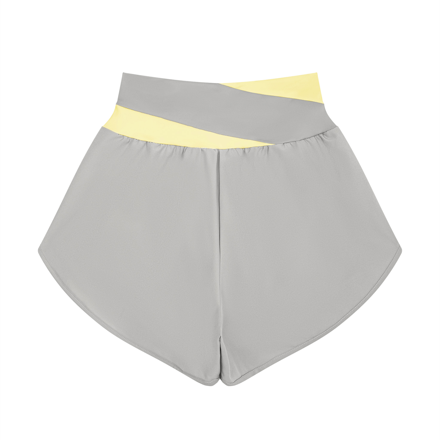 Women’s High-Waisted Panelled Yoga Shorts – Two-Tone Workout Shorts
