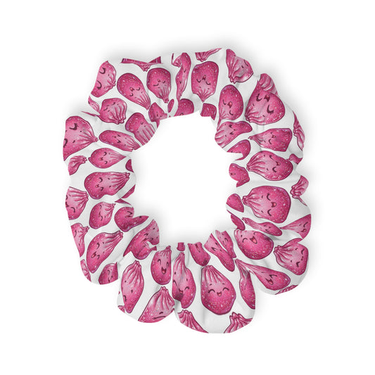 Pink Petal Pattern Scrunchie — Floral Hair Accessory