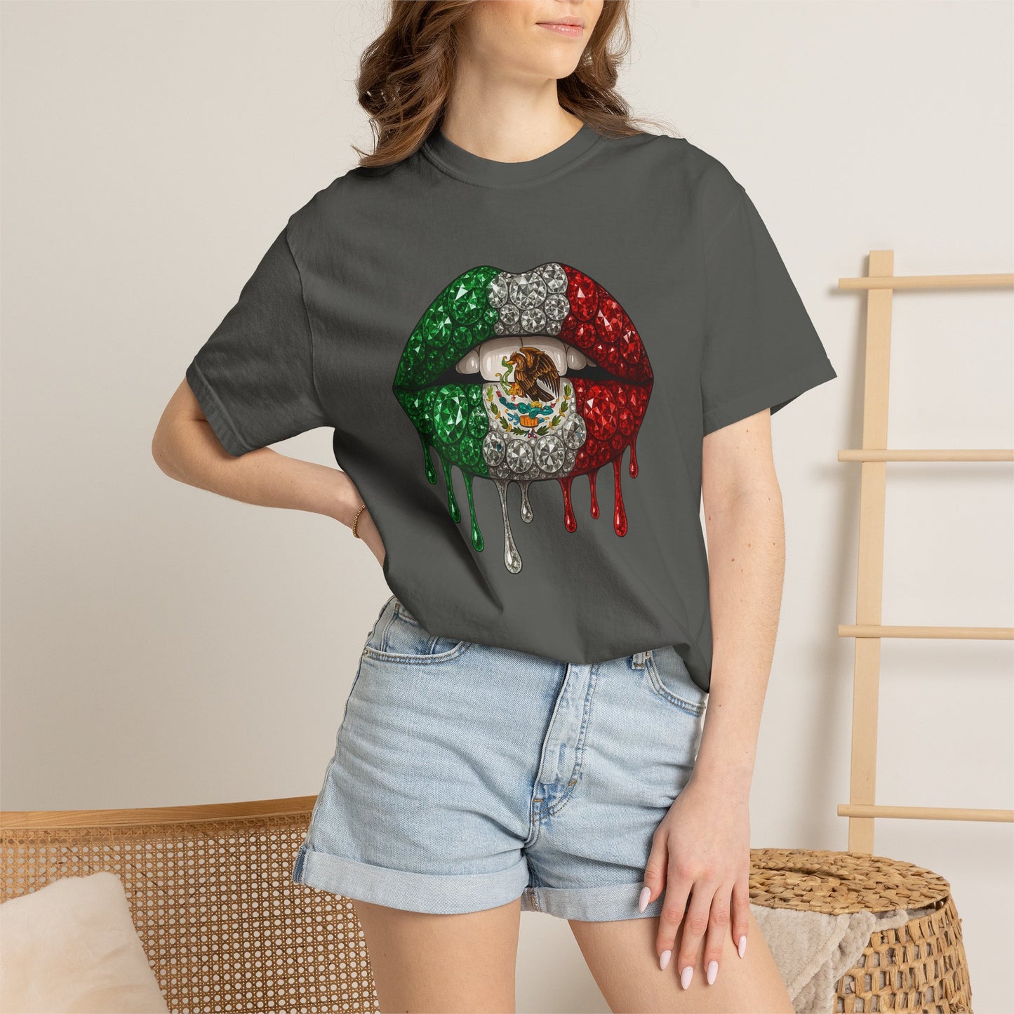 Mexico Flag Drip Lips T-Shirt