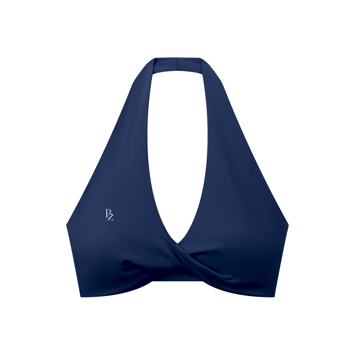 Women’s Pleated Halter Sports Bra – Twist Front Workout Crop Top