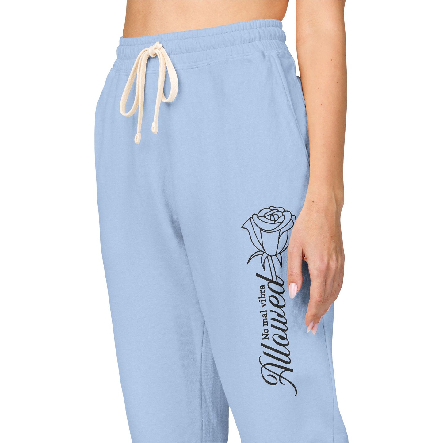 Good vibes only - Fleece Sweatpants with Vertical Script Logo