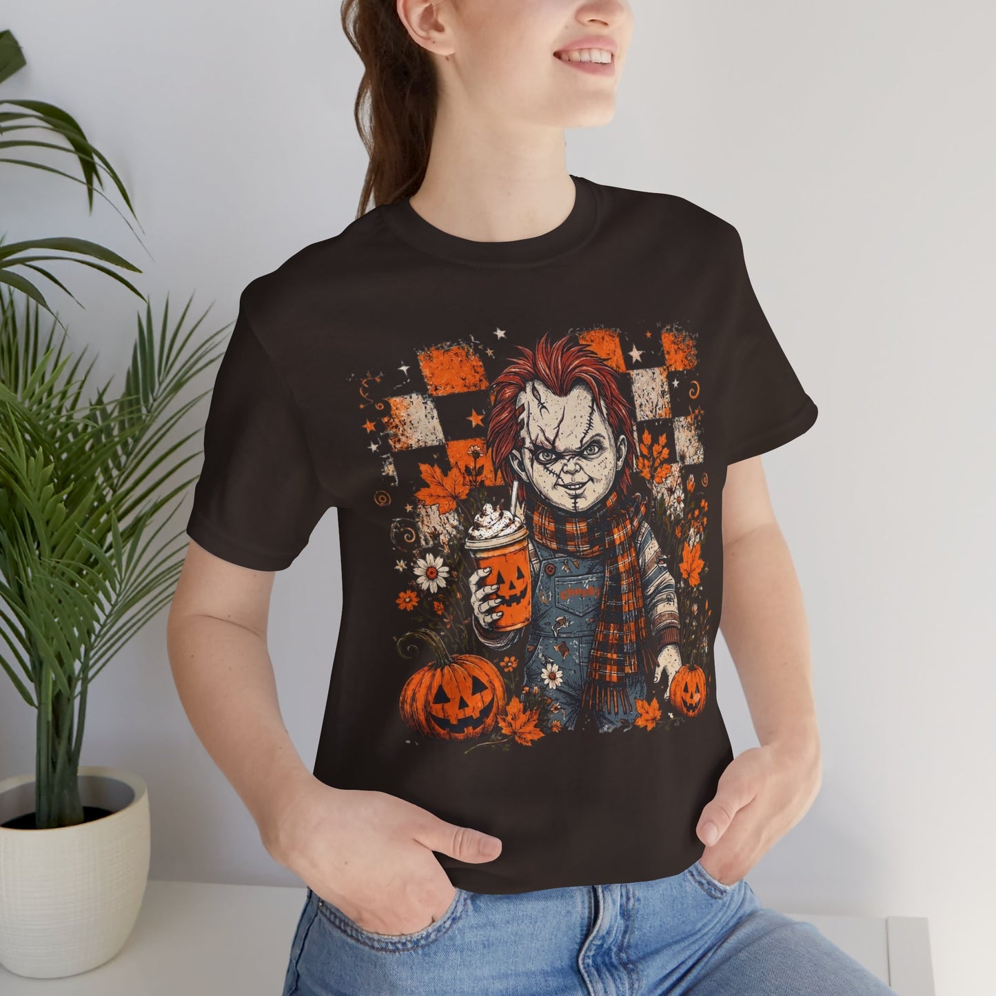 Horror Pumpkin Tee — Cute Scary Doll Halloween T-Shirt