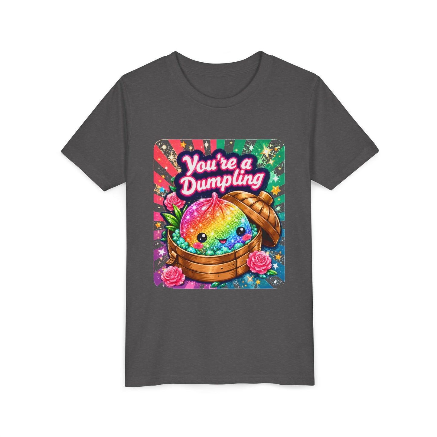 Youth Tee — "You’re a Dumpling" Rainbow Kawaii Dumpling Graphic