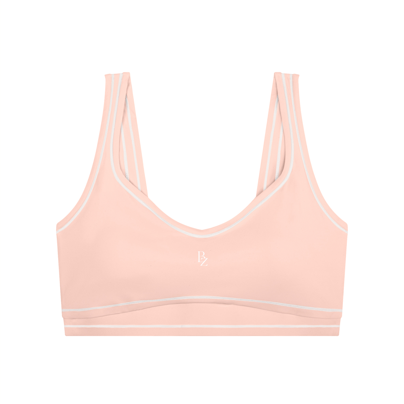 Women’s Topstitch Sports Bra – U-Neck Yoga & Workout Crop Top