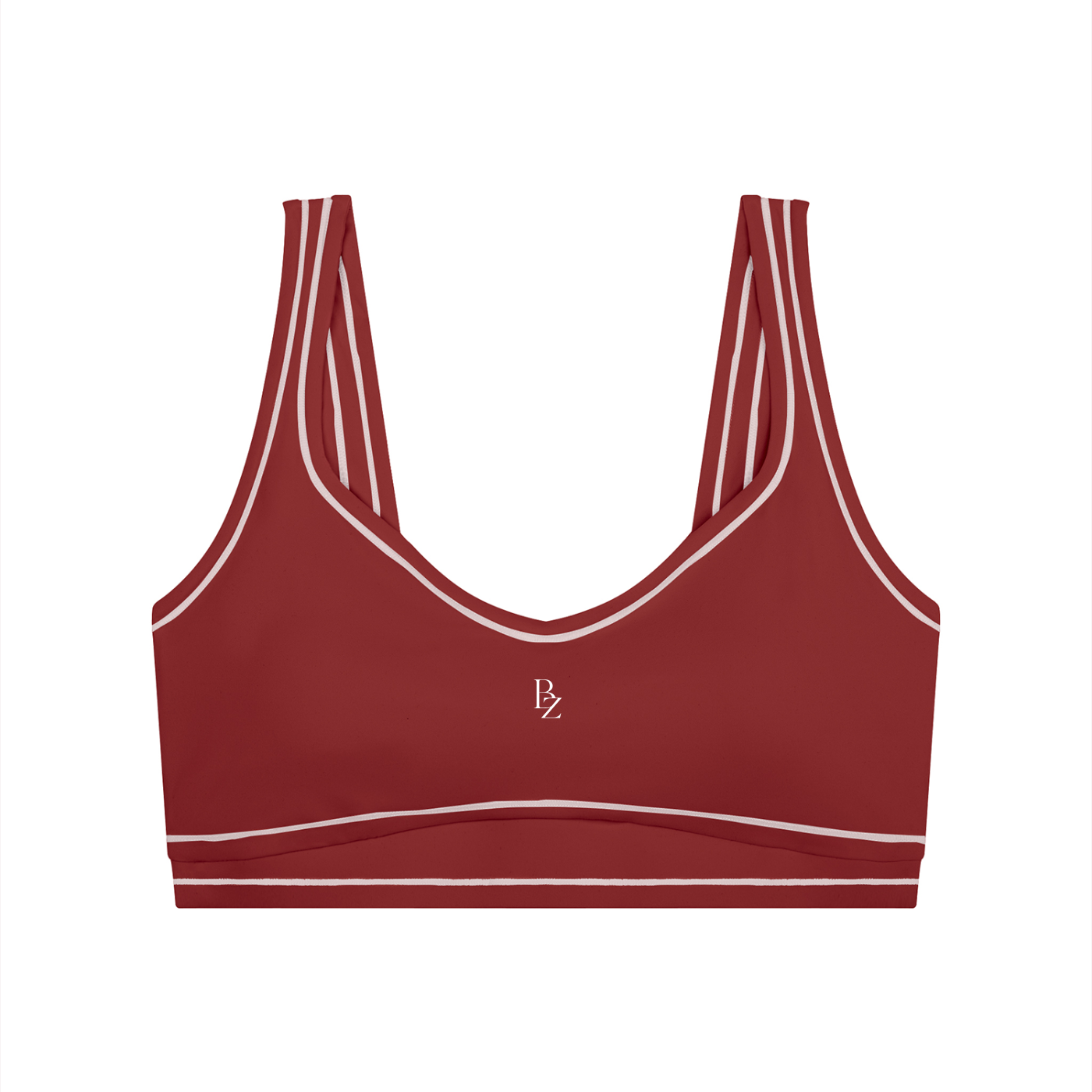 Women’s Topstitch Sports Bra – U-Neck Yoga & Workout Crop Top