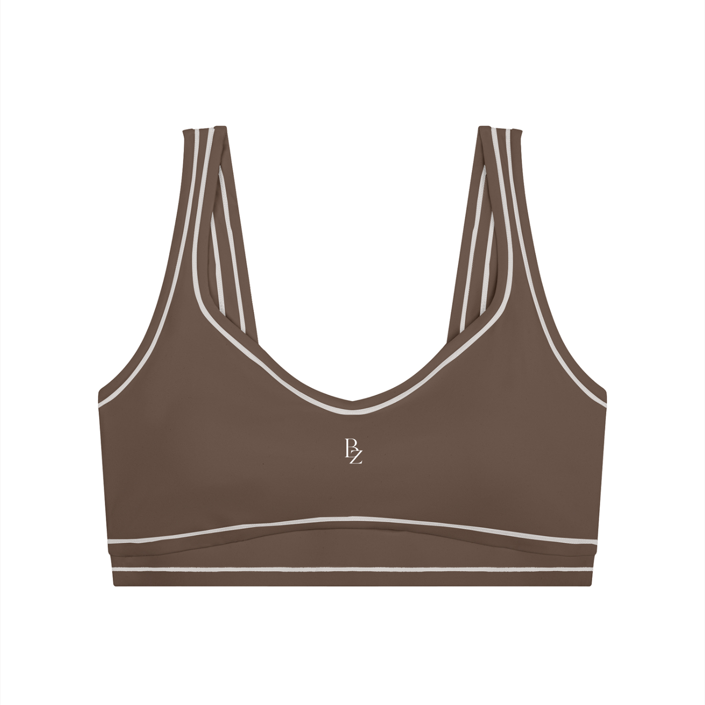 Women’s Topstitch Sports Bra – U-Neck Yoga & Workout Crop Top