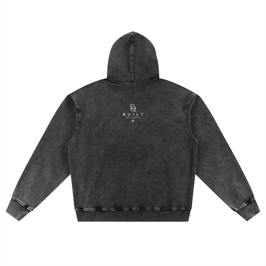 Snow Wash Oversized Hoodie – Vintage Heavyweight Unisex Gym Hoodie