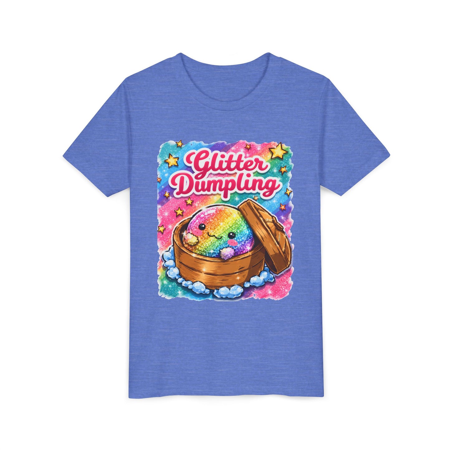 Youth Tee — 'Glitter Dumpling' Rainbow Kawaii Dumpling Shirt