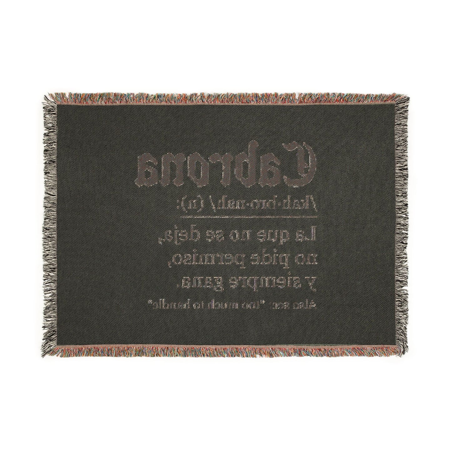Cabrona Definition Woven Blanket — Spanish Phrase Throw for Bold, Sassy Home Decor