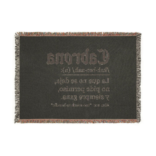 Cabrona Definition Woven Blanket — Spanish Phrase Throw for Bold, Sassy Home Decor