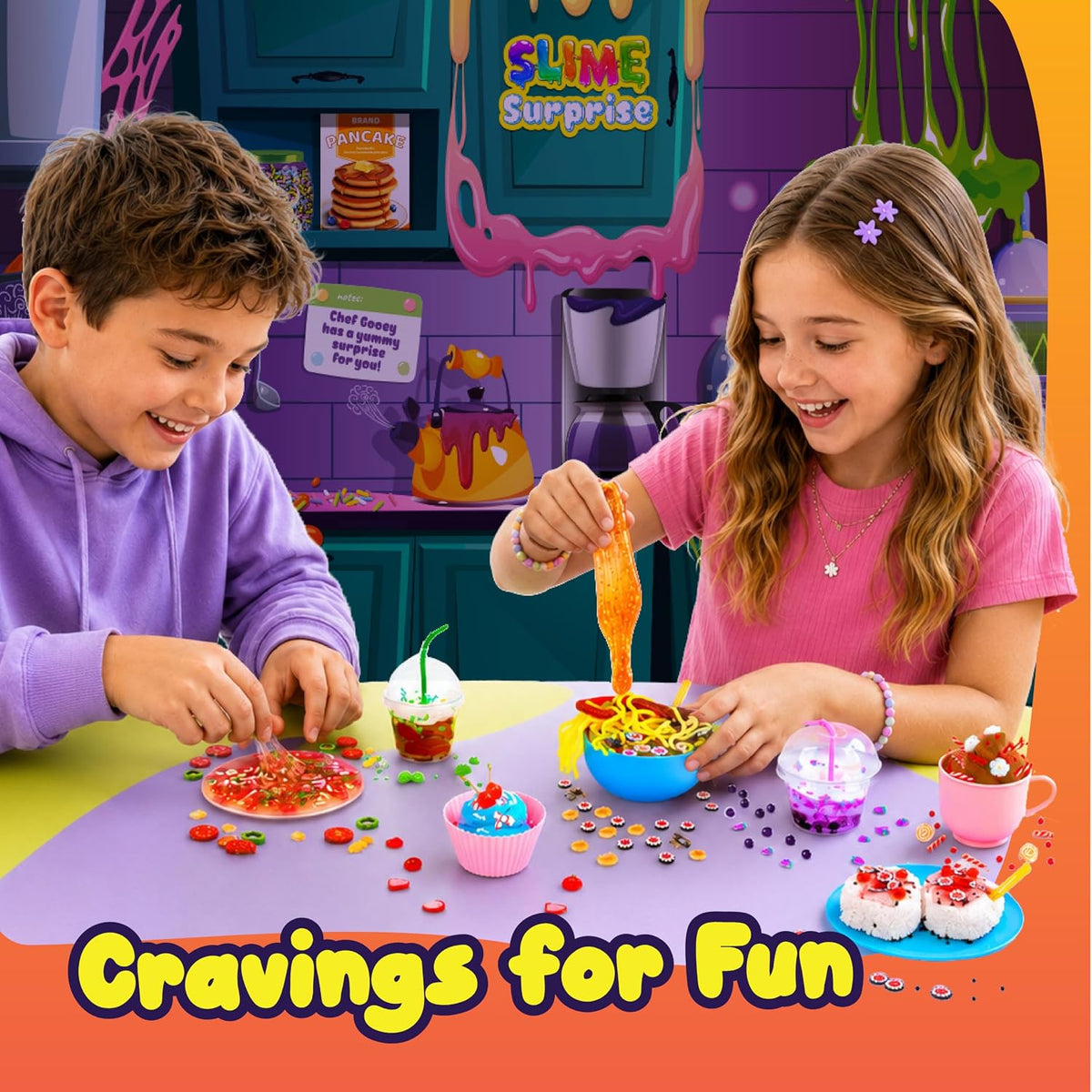 Slime Kit Surprise Toy for Kids, Mystery Food Slime Toys for Girls Ages 6-8